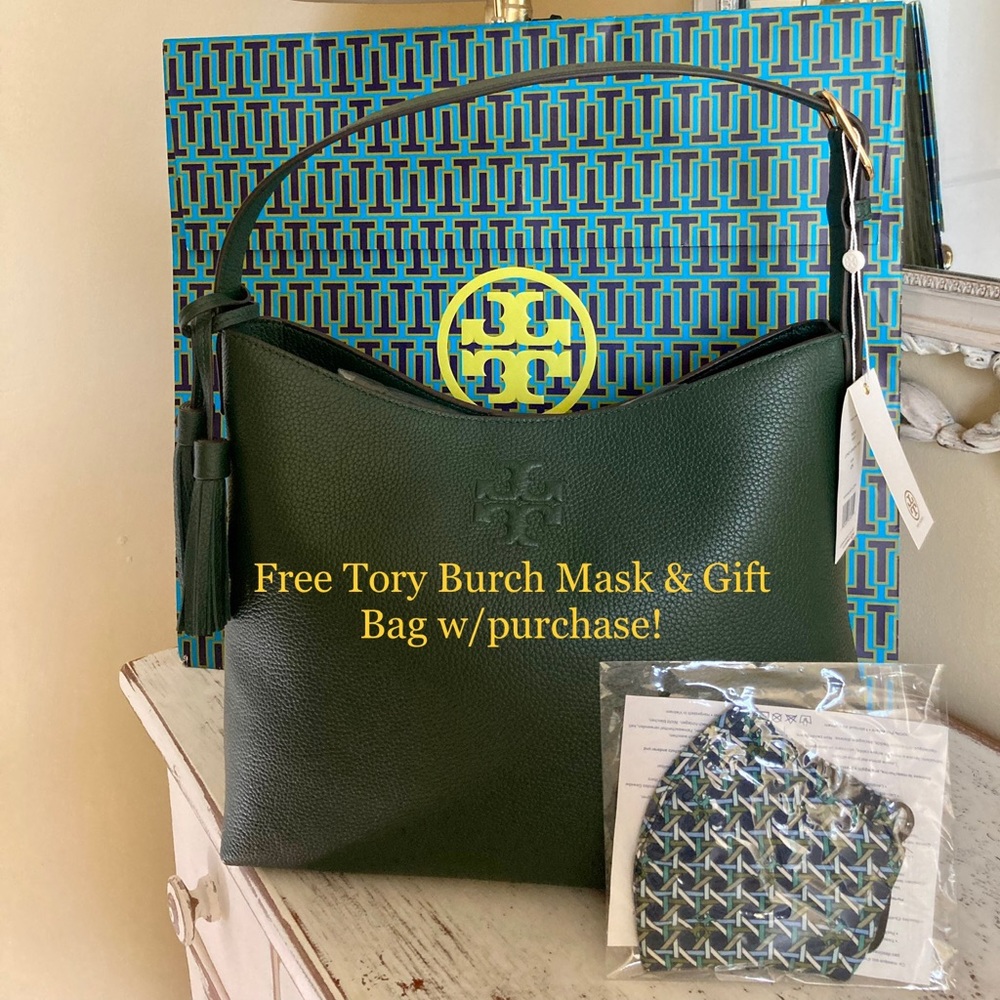 🛍 Tory Burch THEA BOHO, Pebble Leather Shoulder Bag 🛍